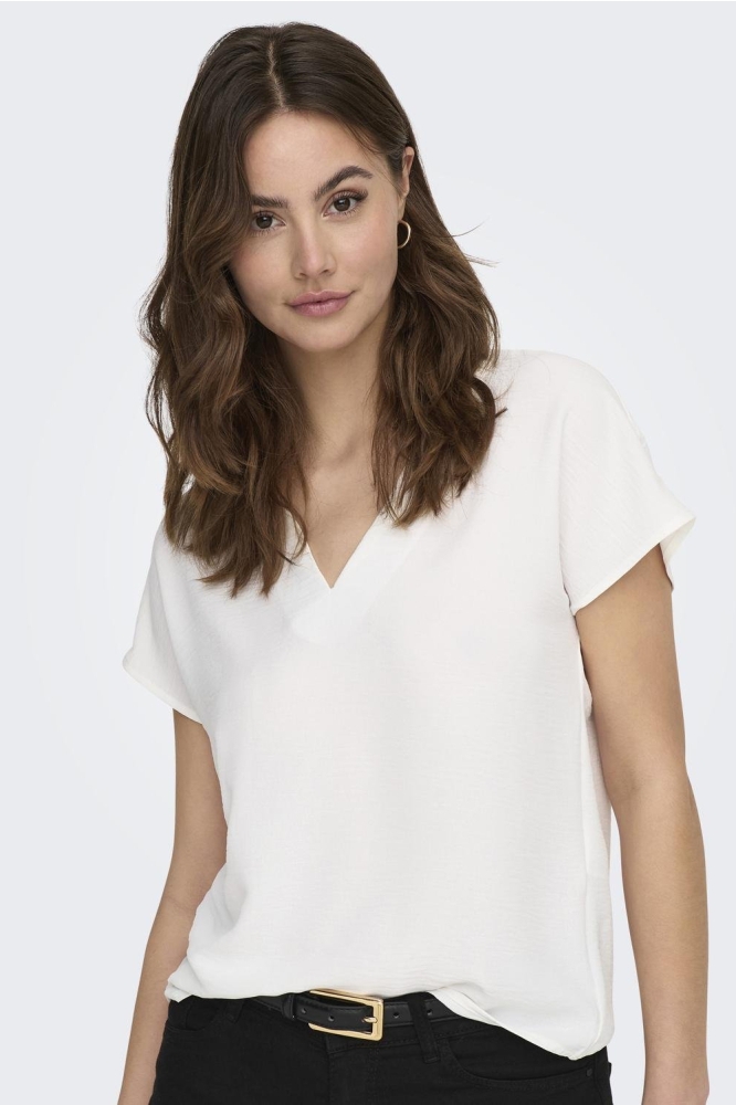 JDYLION S/S TOP WVN NOOS 15249287 Cloud Dancer